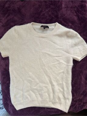 Kids Cream Short Sleeve Cashmere Tee